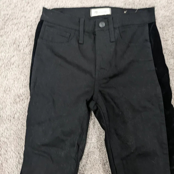 Madewell 9" Mid Rise Skinny black with velvet side stripe size 25 - Picture 2 of 8
